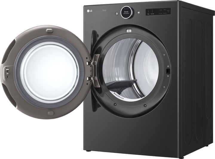 LG - 7.4 Cu. Ft. Stackable Smart Electric Dryer with TurboSteam - Black steel_17