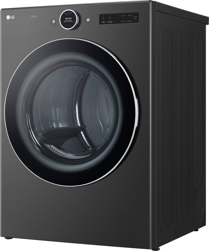LG - 7.4 Cu. Ft. Stackable Smart Electric Dryer with TurboSteam - Black steel_12