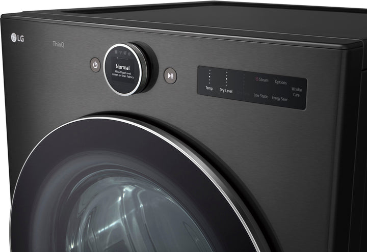 LG - 7.4 Cu. Ft. Stackable Smart Gas Dryer with TurboSteam - Black steel_15