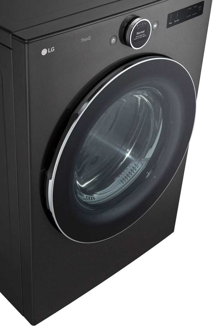 LG - 7.4 Cu. Ft. Stackable Smart Gas Dryer with TurboSteam - Black steel_13