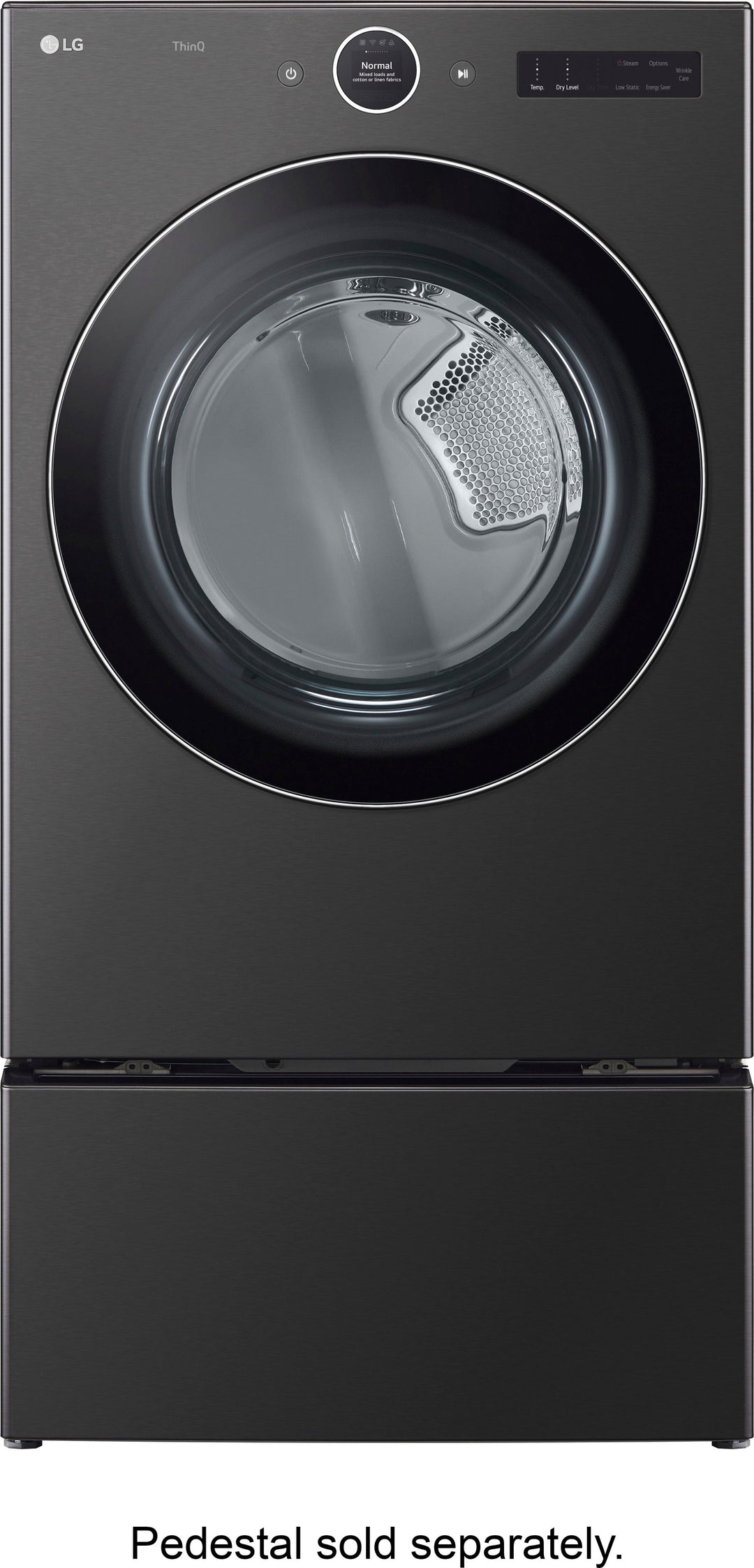 LG - 7.4 Cu. Ft. Stackable Smart Gas Dryer with TurboSteam - Black steel_7