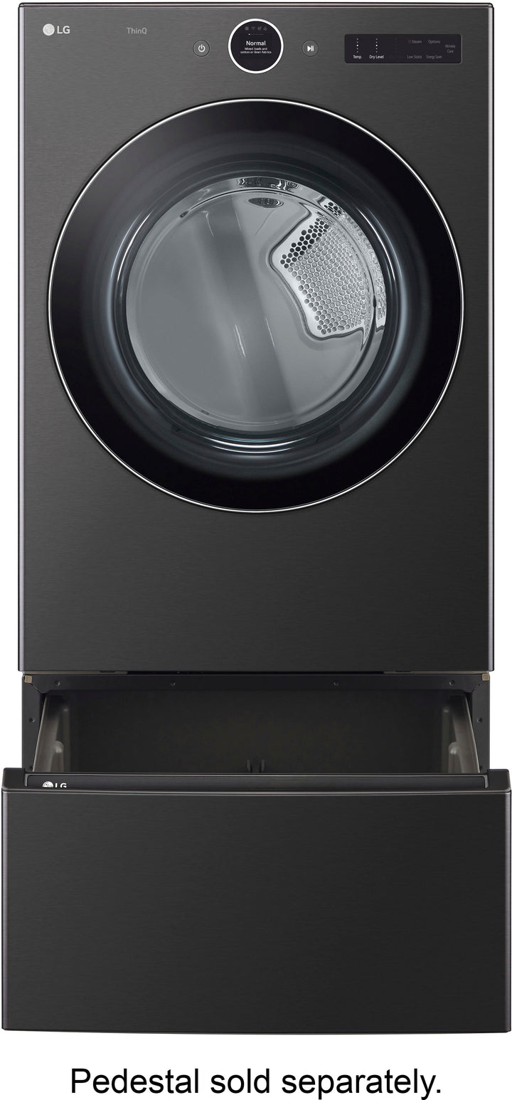 LG - 7.4 Cu. Ft. Stackable Smart Gas Dryer with TurboSteam - Black steel_8