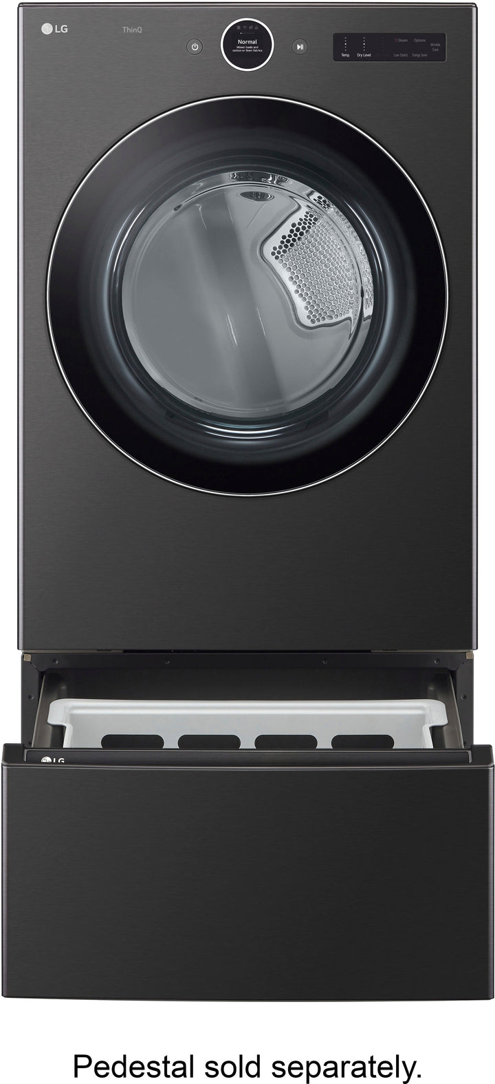 LG - 7.4 Cu. Ft. Stackable Smart Gas Dryer with TurboSteam - Black steel_6
