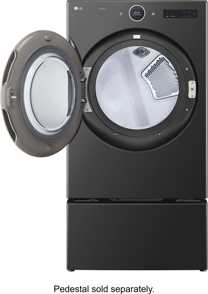 LG - 7.4 Cu. Ft. Stackable Smart Gas Dryer with TurboSteam - Black steel_5