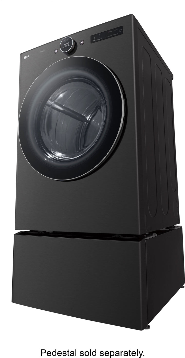 LG - 7.4 Cu. Ft. Stackable Smart Gas Dryer with TurboSteam - Black steel_21