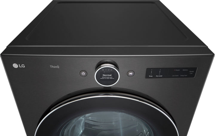 LG - 7.4 Cu. Ft. Stackable Smart Gas Dryer with TurboSteam - Black steel_16