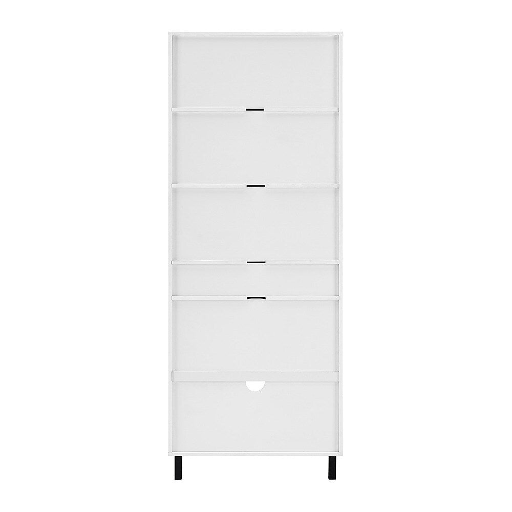 Walker Edison - Modern Drawer 5-Shelf Tall Bookcase - Solid White_7
