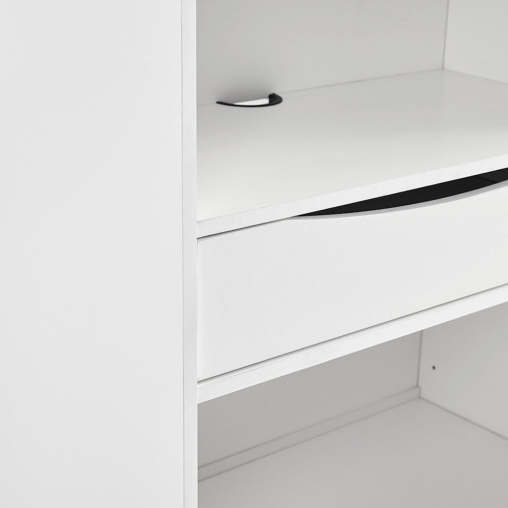 Walker Edison - Modern Drawer 5-Shelf Tall Bookcase - Solid White_9