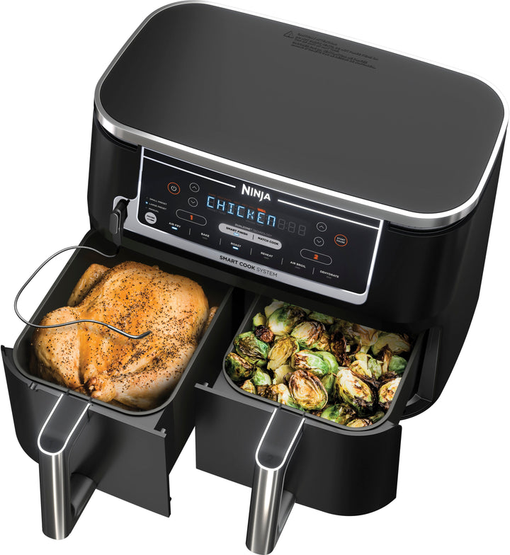 Ninja - Foodi 6-in-1 10-qt. XL 2-Basket Air Fryer with DualZone Technology & Smart Cook System - Black_0