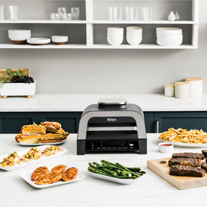 Ninja - Foodi Smart XL 6-in-1 Countertop Indoor Grill with Smart Cook System, 4-quart Air Fryer - Dark Grey/Stainless_1