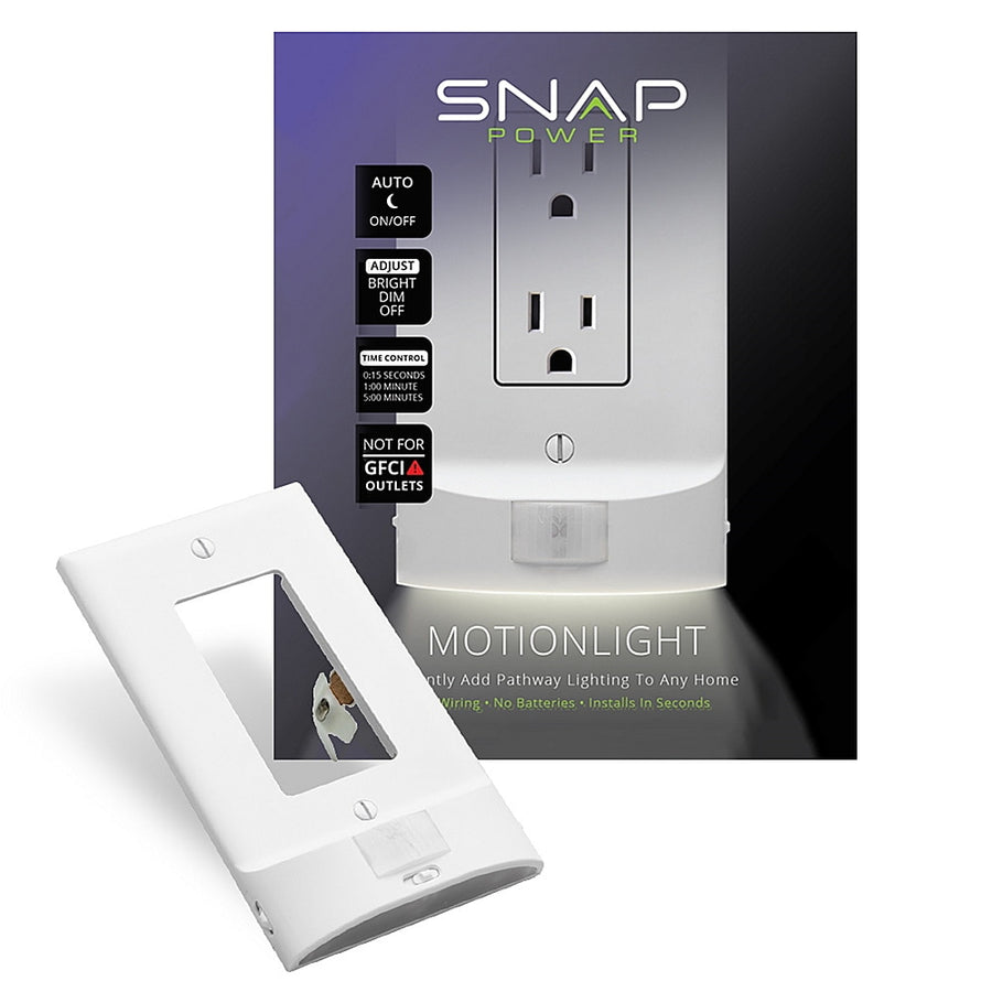 SnapPower - MotionLight Décor Outlet Wall Plate - White_0