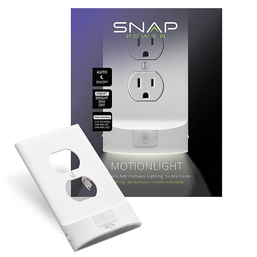 SnapPower - MotionLight Duplex Outlet Wall Plate - White_0