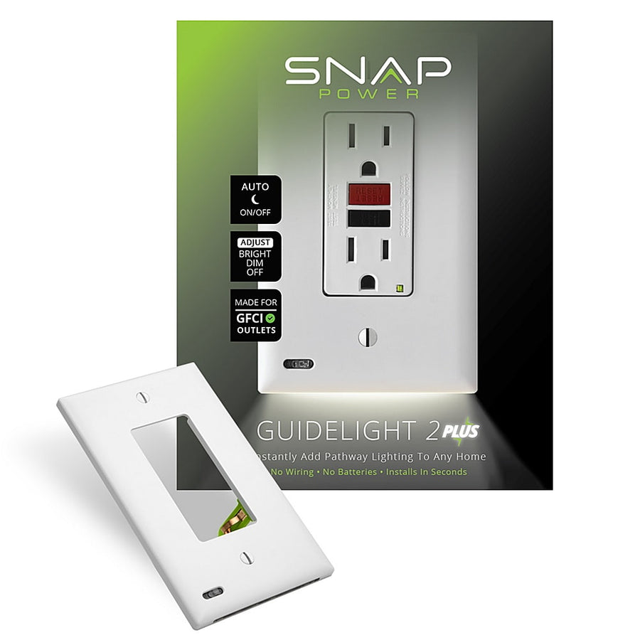 SnapPower - GuideLight 2Plus GCFI Outlet Wall Plate - White_0