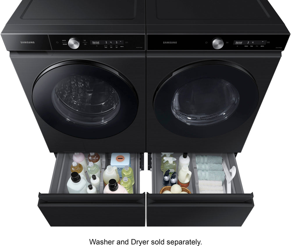 Samsung - Bespoke 27-in Laundry Pedestal with Storage Drawer - Brushed black_1