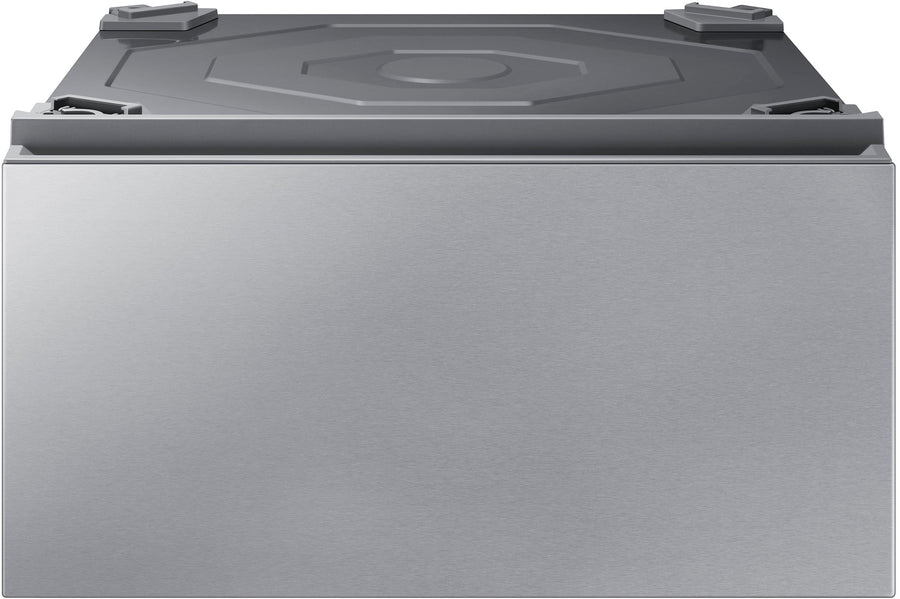 Samsung - Bespoke 27-in Laundry Pedestal with Storage Drawer - Silver steel_0
