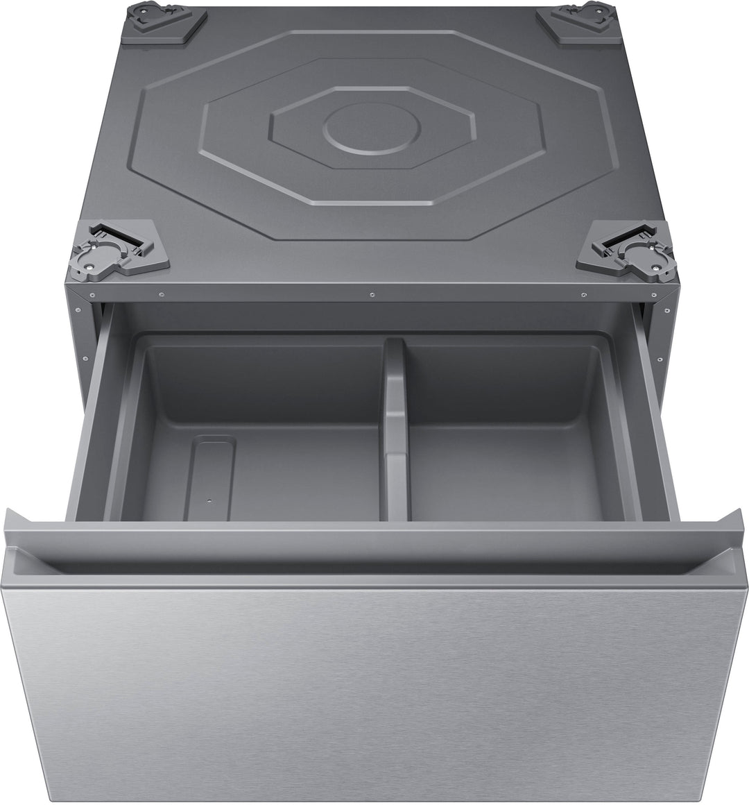 Samsung - Bespoke 27-in Laundry Pedestal with Storage Drawer - Silver steel_3