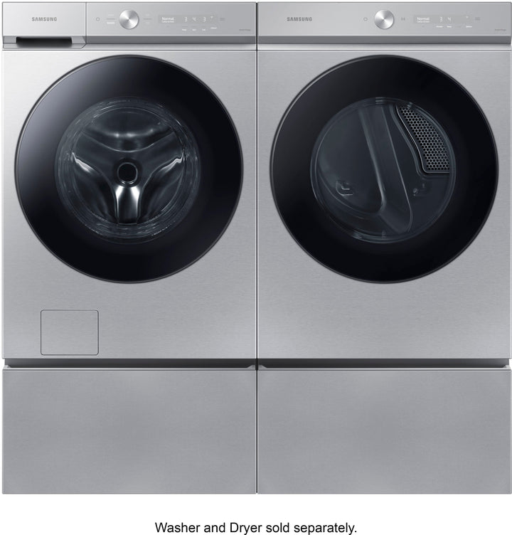 Samsung - Bespoke 27-in Laundry Pedestal with Storage Drawer - Silver steel_2