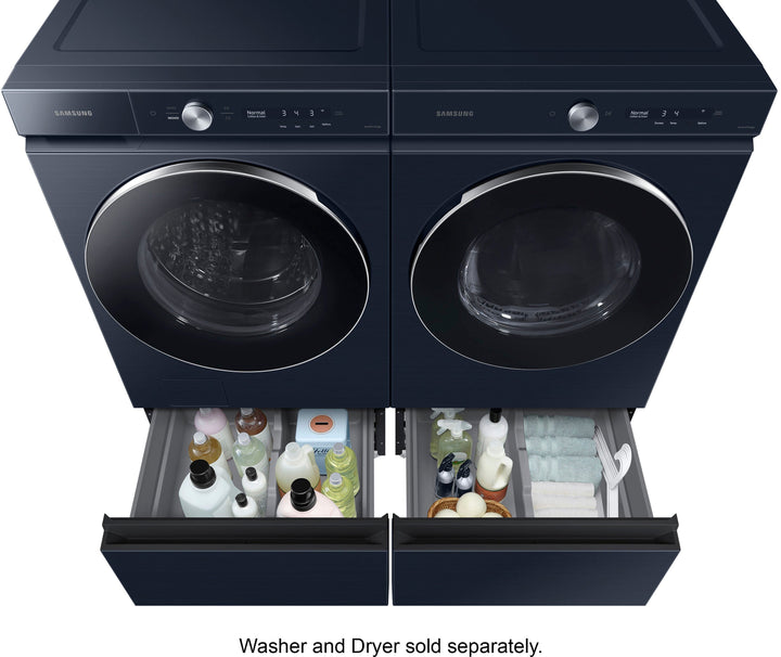 Samsung - Bespoke 27-in Laundry Pedestal with Storage Drawer - Brushed Navy_1