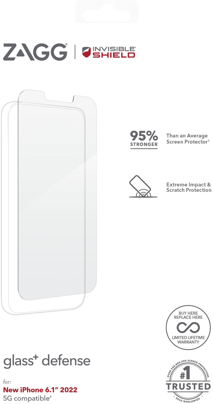 ZAGG - InvisibleShield Glass+ Defense Screen Protector for Apple iPhone 14_3