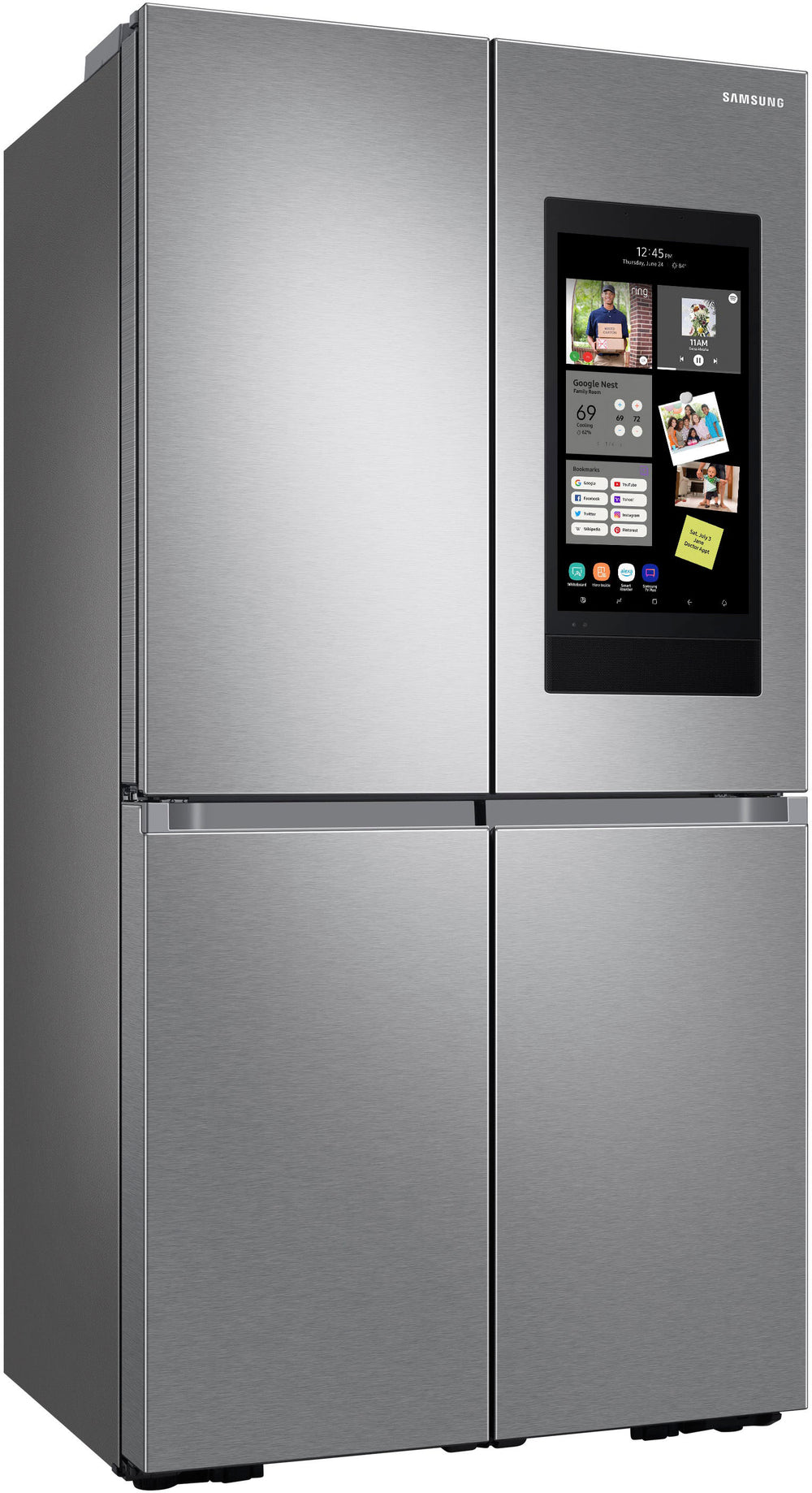 Samsung - OBX 23 cu. ft. Smart Counter Depth 4-Door Flex™ Refrigerator with Family Hub™ & Beverage Center - Stainless Steel_1
