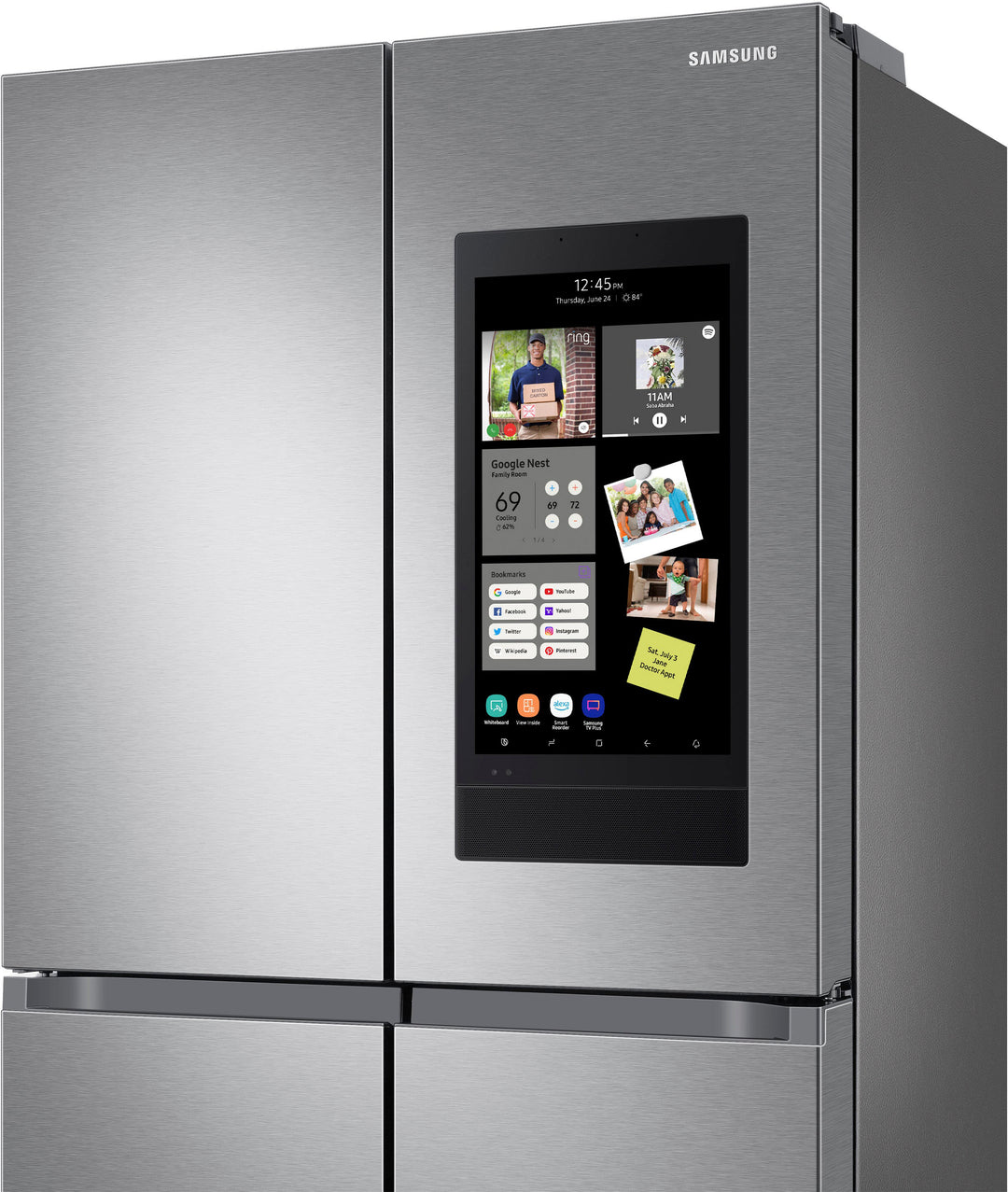 Samsung - OBX 23 cu. ft. Smart Counter Depth 4-Door Flex™ Refrigerator with Family Hub™ & Beverage Center - Stainless Steel_2