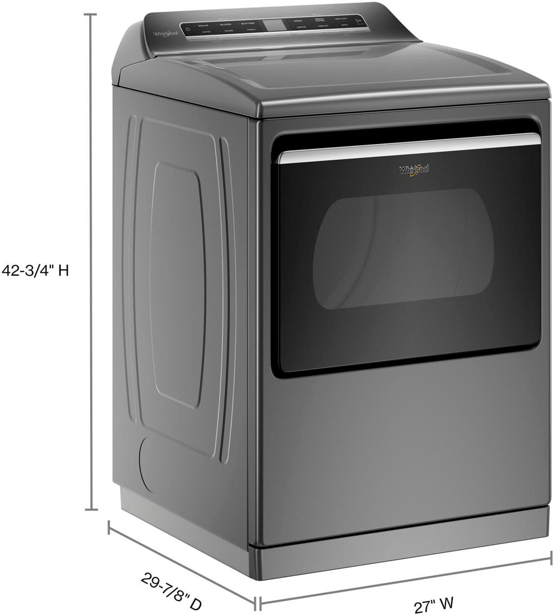 Whirlpool - 7.4 Cu. Ft. Smart Gas Dryer with Advanced Moisture Sensing - Chrome shadow_4
