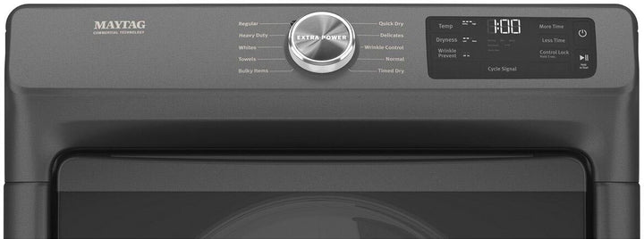 Maytag - 7.3 Cu. Ft. Stackable Electric Dryer with Extra Power Button - Volcano Black_4