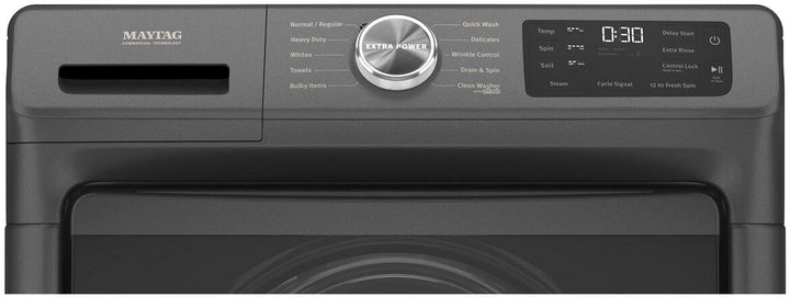 Maytag - 4.5 Cu. Ft. High Efficiency Stackable Front Load Washer with Steam and Extra Power Button - Volcano Black_4