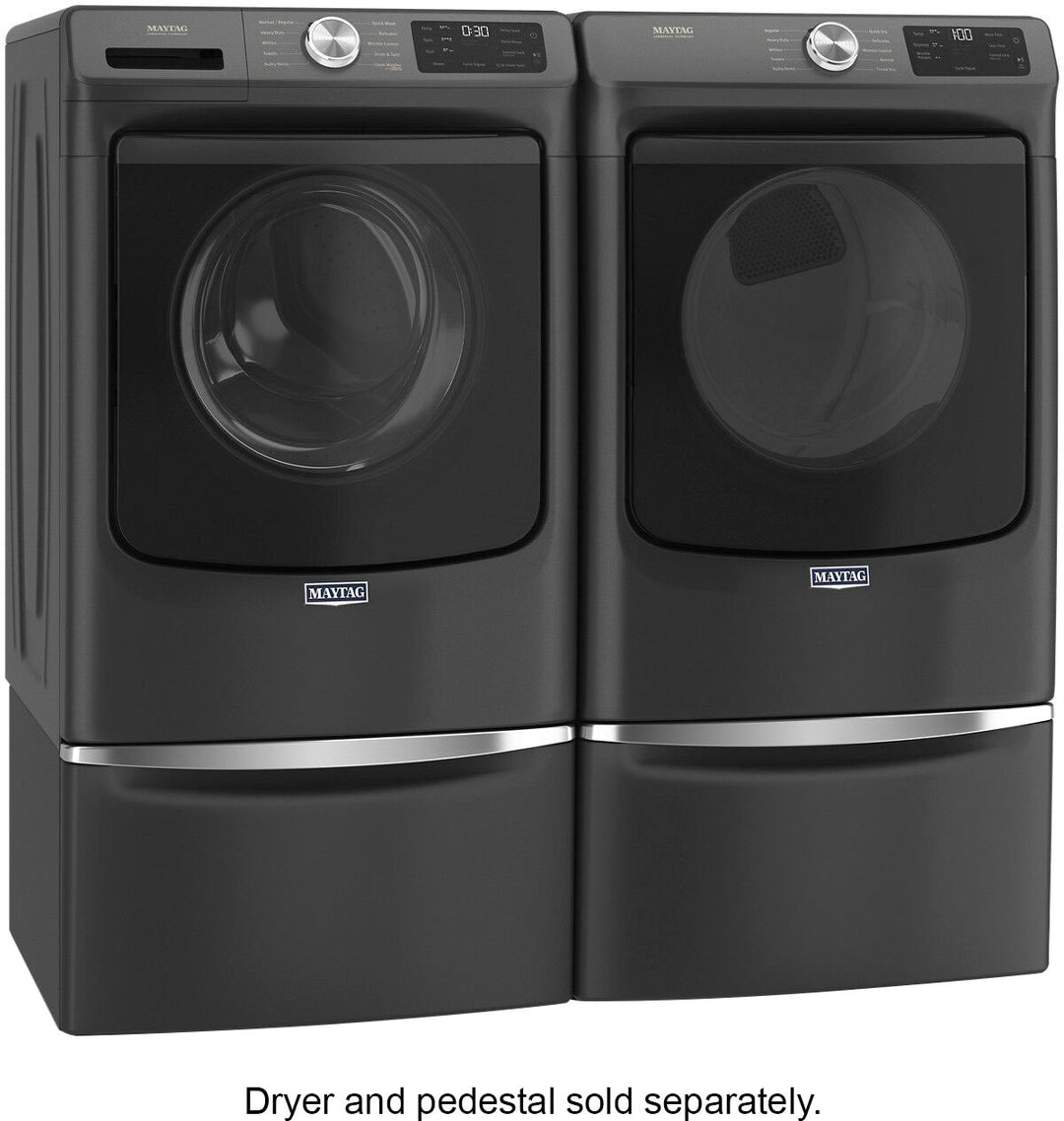 Maytag - 4.5 Cu. Ft. High Efficiency Stackable Front Load Washer with Steam and Extra Power Button - Volcano Black_12