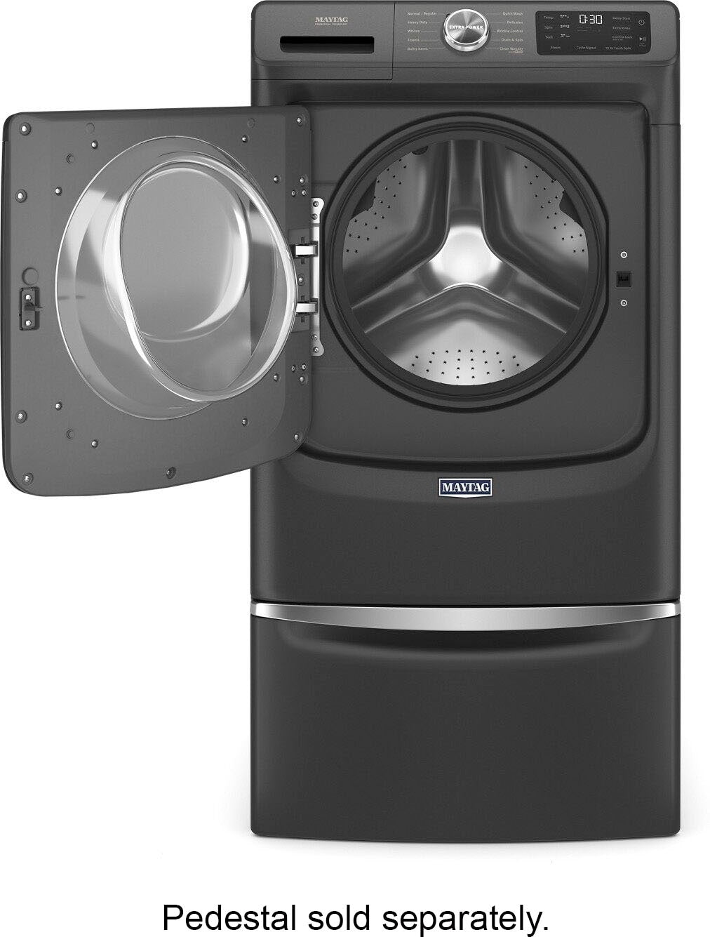 Maytag - 4.5 Cu. Ft. High Efficiency Stackable Front Load Washer with Steam and Extra Power Button - Volcano Black_5