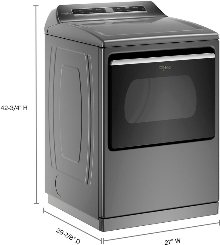 Whirlpool - 7.4 Cu. Ft. Smart Electric Dryer with Steam and Advanced Moisture Sensing - Chrome shadow_4