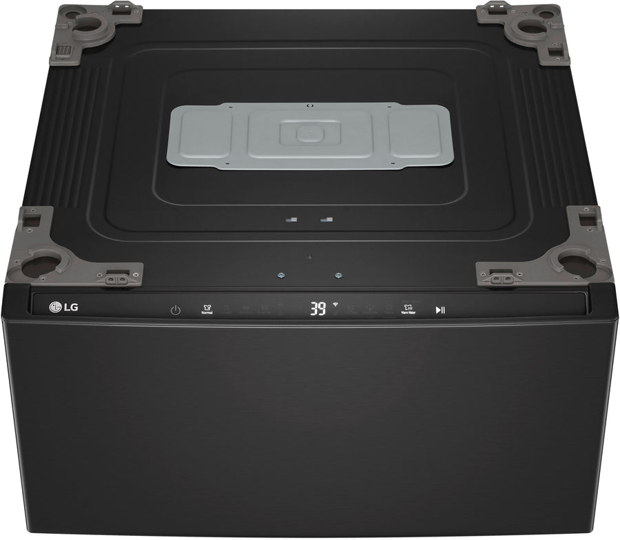 LG - SideKick 1.0 Cu. Ft. High-Efficiency Smart Top Load Pedestal Washer - Black steel_0