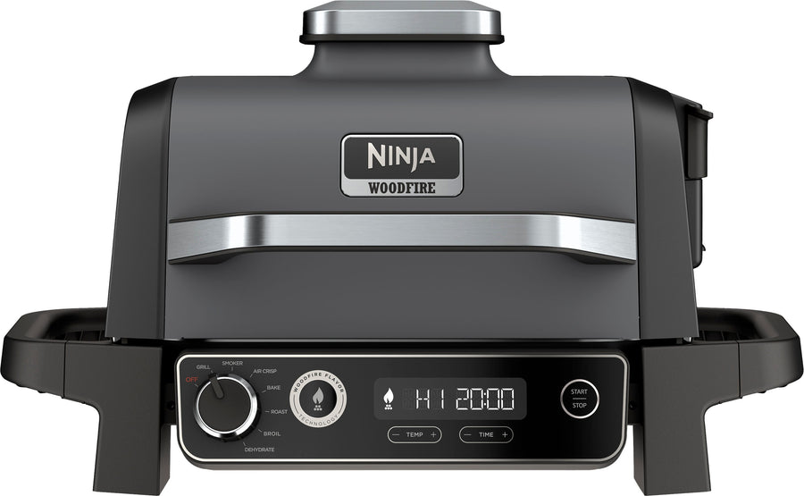 Ninja - Woodfire 7-in-1 Outdoor Grill, Master Grill, BBQ Smoker, & Outdoor Air Fryer with Woodfire Technology - Grey_0