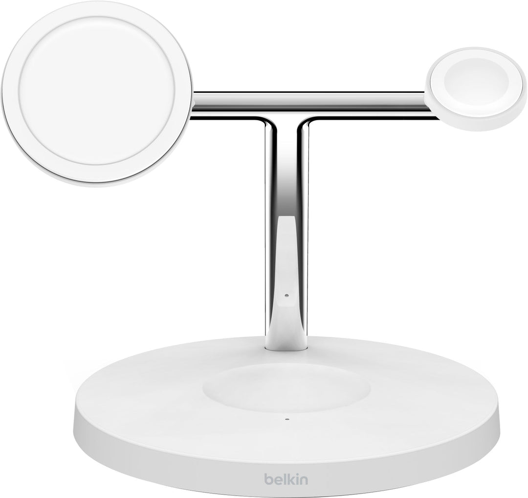 Belkin - BOOST↑CHARGE PRO 3-in-1 Wireless Charging Stand with MagSafe for iPhone 14/13/12 Series Devices - White_1