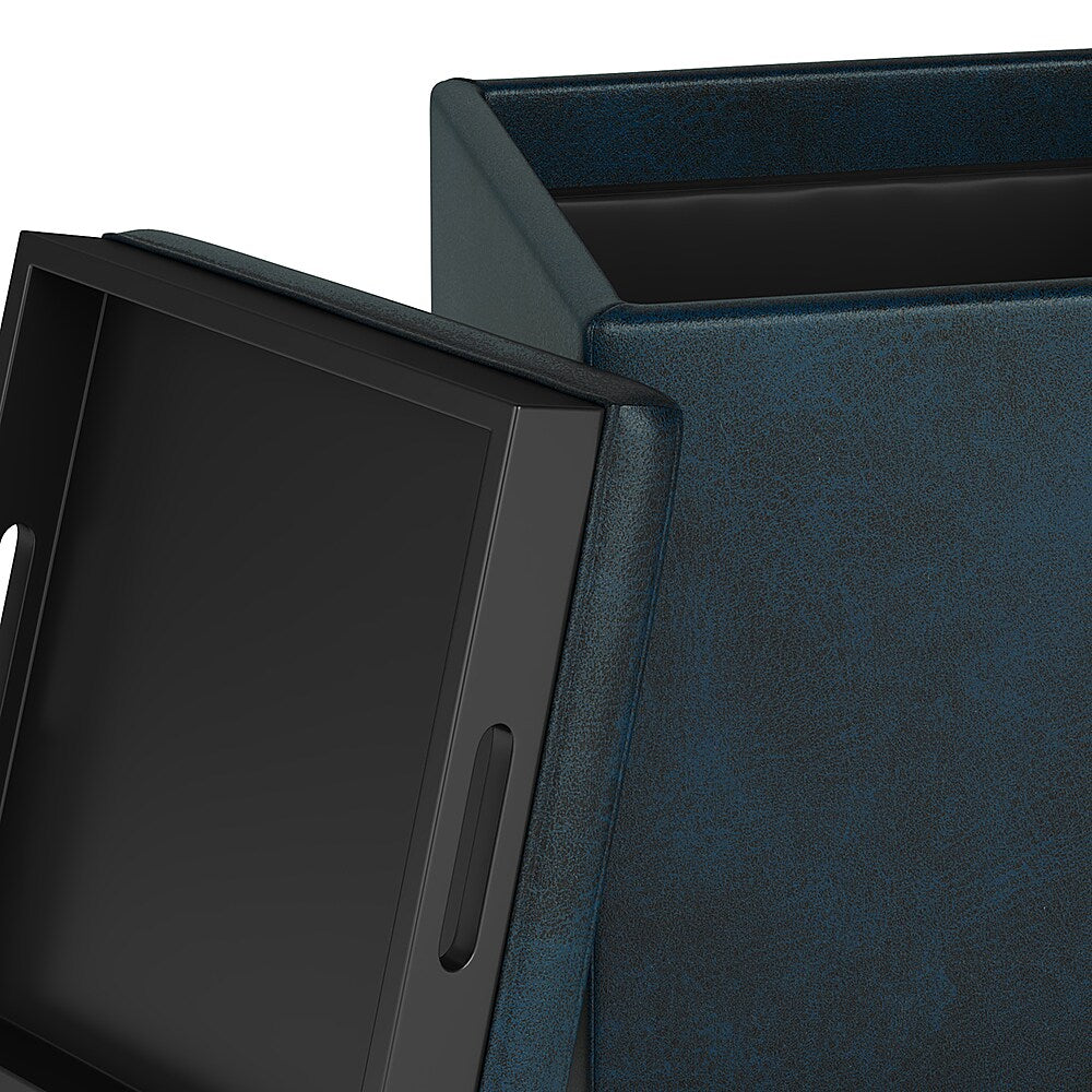 Simpli Home - Rockwood Cube Storage Ottoman with Tray - Distressed Dark Blue_4