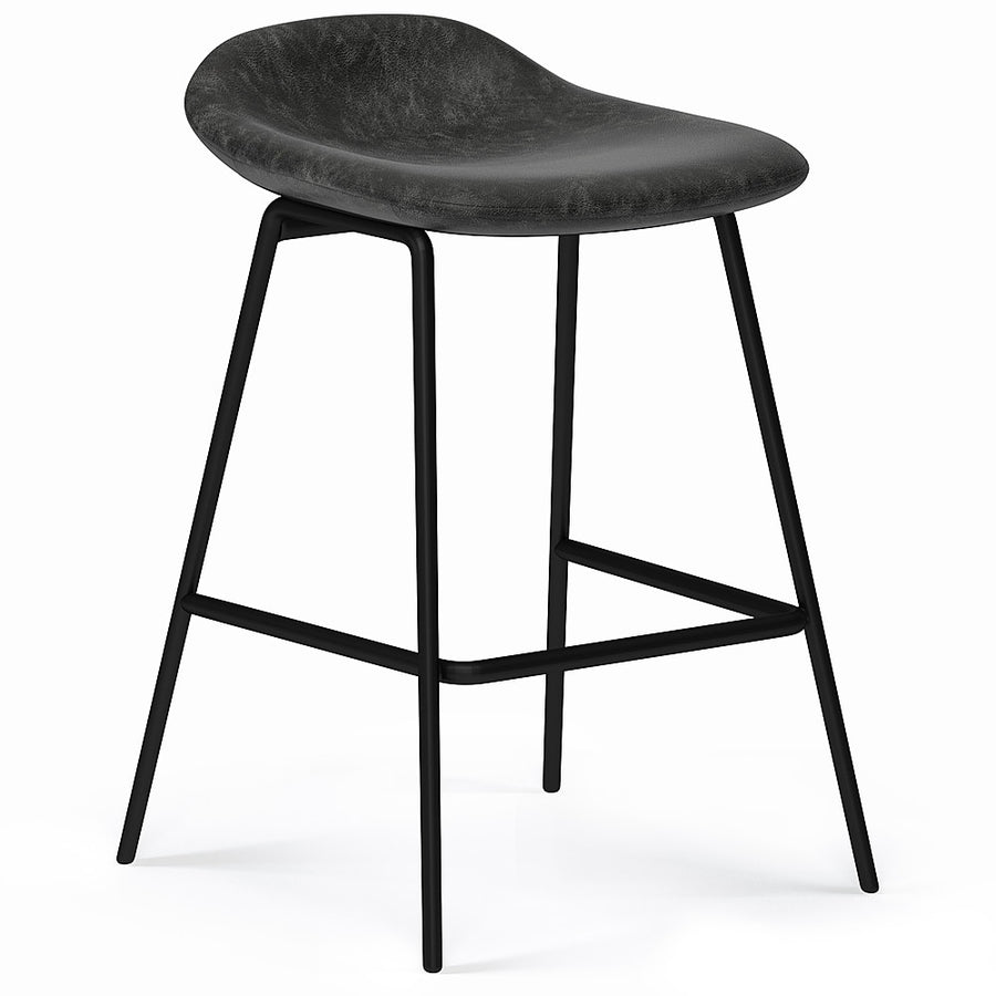 Simpli Home - Dafney Counter Height Stool (Set of 2) - Distressed Charcoal Grey_0