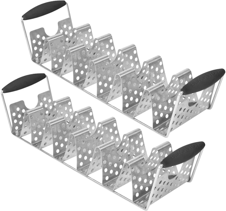 Blackstone - 2 Pack Stainless Steel Taco Rack Pair with Heat-resistant Handles - Silver_0