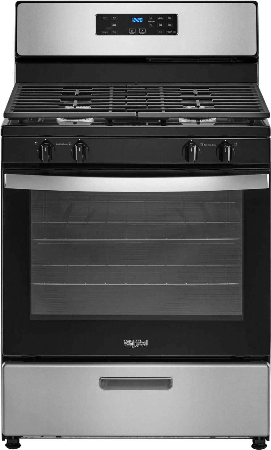 Whirlpool - 5.1 Cu. Ft. Freestanding Gas Range with Broiler Drawer - Stainless steel_0