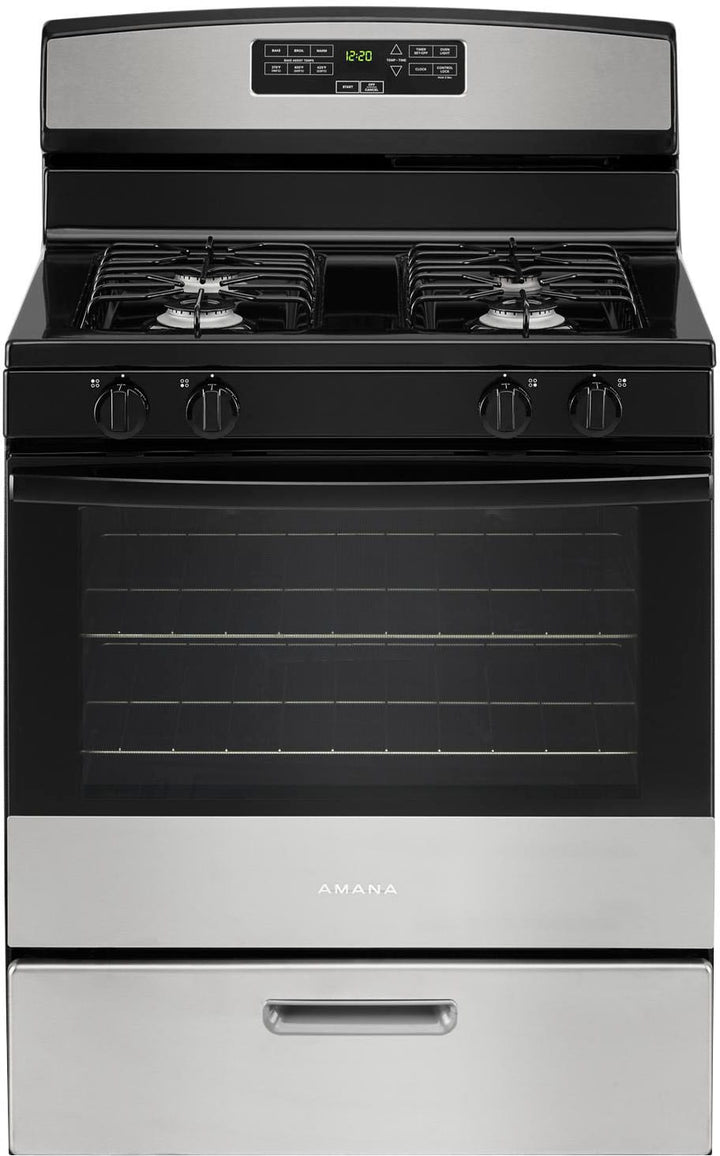 Amana - 5.1 Cu. Ft. Freestanding Gas Range with Bake Assist Temps - Stainless steel_0