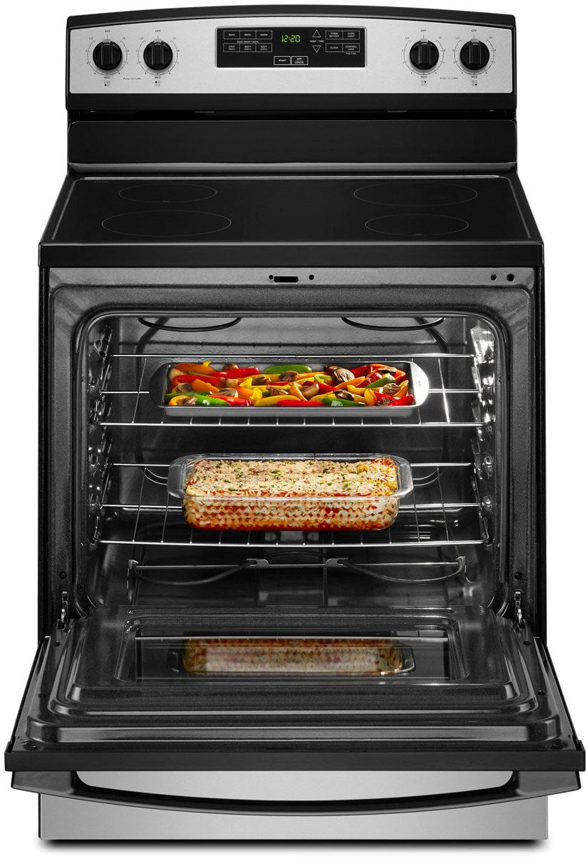 Amana - 4.8 Cu. Ft. Freestanding Double Oven Electric Range with Versatile Cooktop - Stainless steel_6