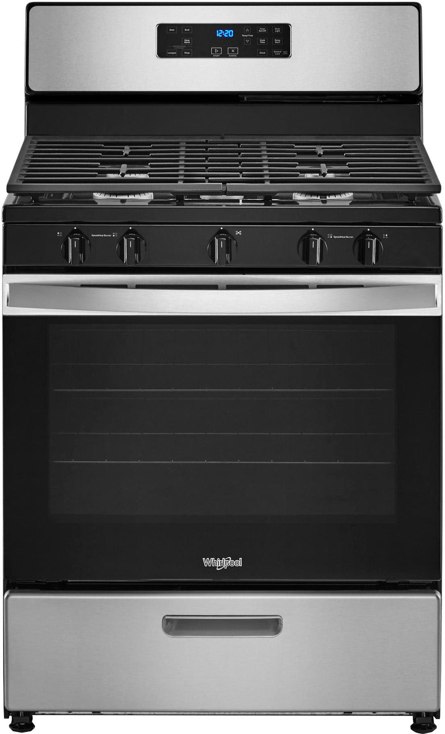 Whirlpool - 5.1 Cu. Ft. Freestanding Gas Range with Edge to Edge Cooktop - Stainless steel_0