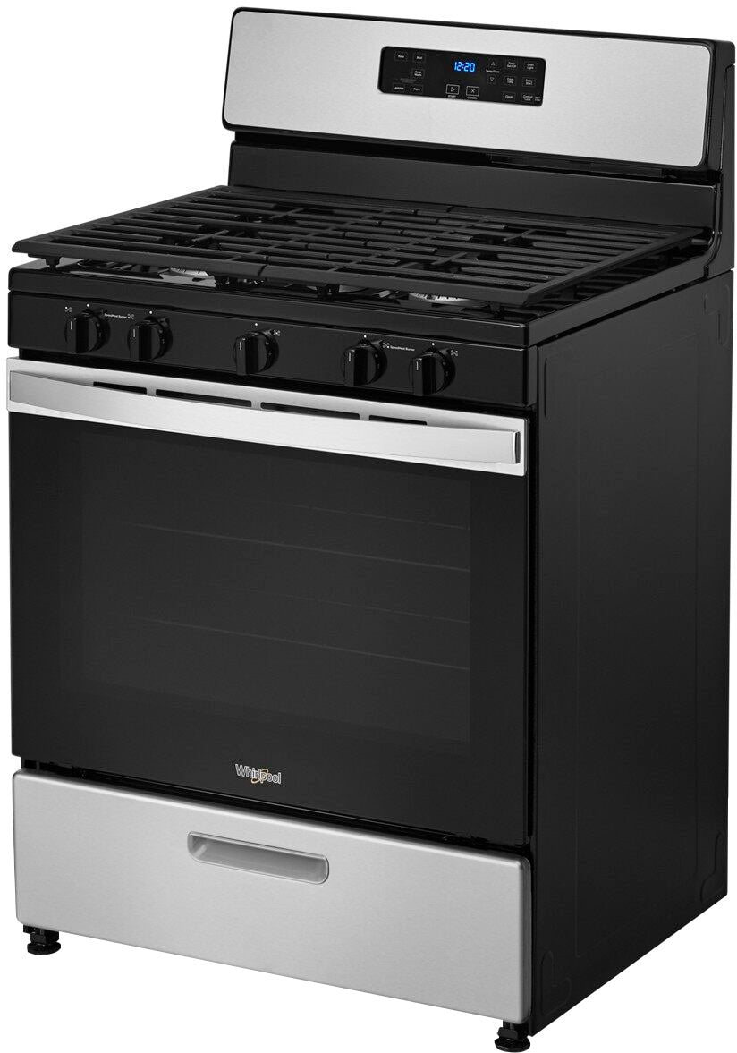 Whirlpool - 5.1 Cu. Ft. Freestanding Gas Range with Edge to Edge Cooktop - Stainless steel_1