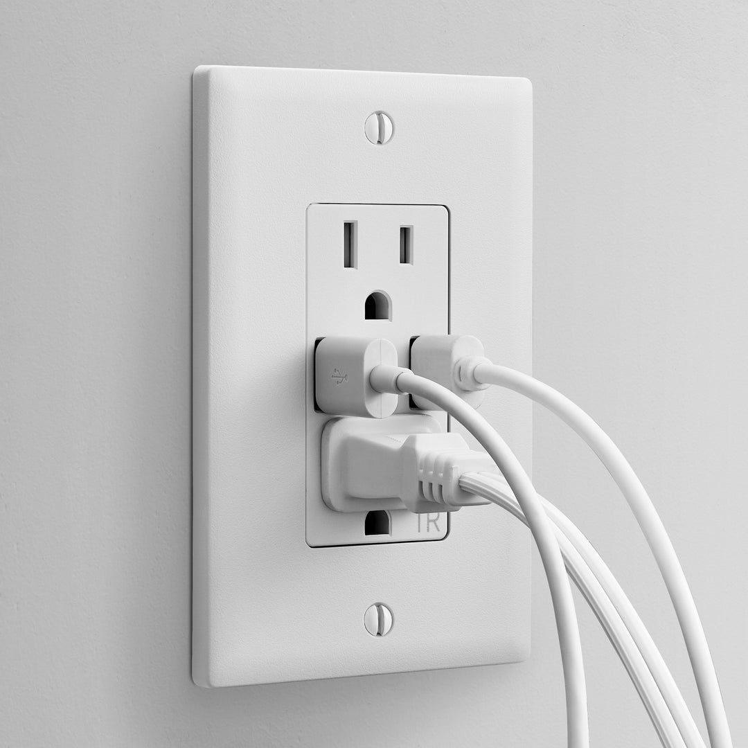 Insignia™ - 2 Pack - 2-Outlet In-Wall Outlet with 2 USB Ports - White_4