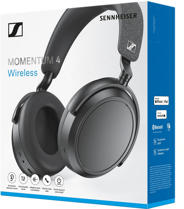 Sennheiser - Momentum 4 Wireless Adaptive Noise-Canceling Over-The-Ear Headphones - Black_12