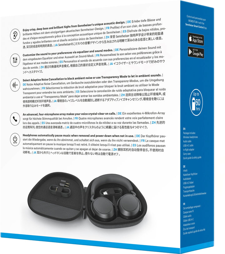 Sennheiser - Momentum 4 Wireless Adaptive Noise-Canceling Over-The-Ear Headphones - Black_11