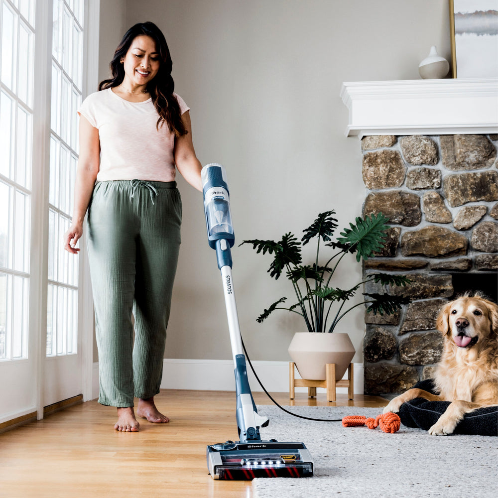 Shark - Stratos Corded Stick Vacuum with DuoClean PowerFins HairPro, Self-Cleaning Brushroll, Odor Neutralizer Technology - Navy_1