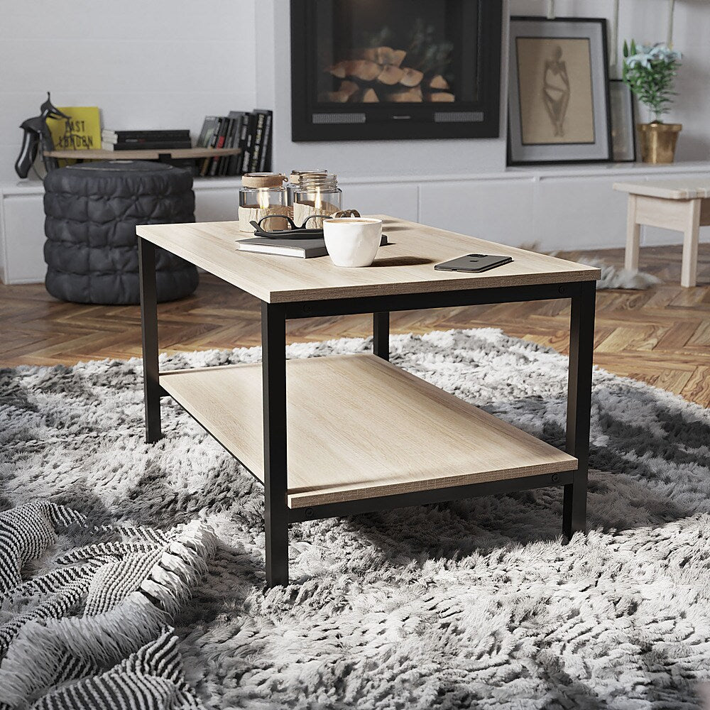 Flash Furniture - Finley Modern Industrial 2 Tier Coffee Table - Driftwood_2