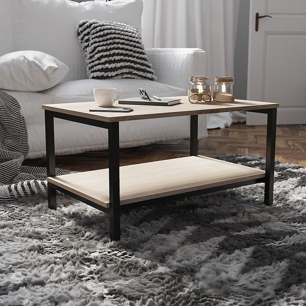 Flash Furniture - Finley Modern Industrial 2 Tier Coffee Table - Driftwood_11