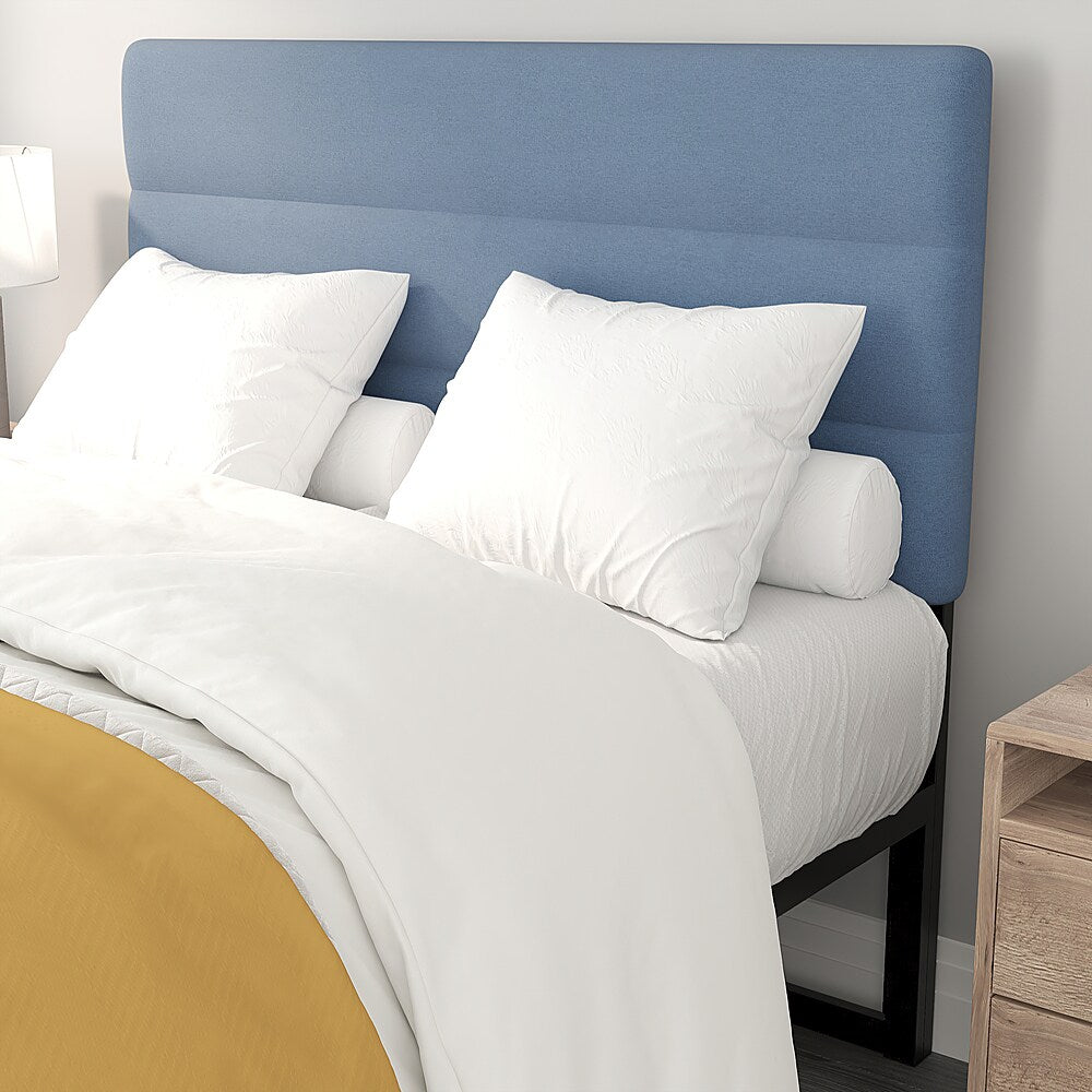 Flash Furniture - Paxton Channel Stitched Upholstered Headboard, Adjustable Height from  44.5" to 57.25" - Blue_8
