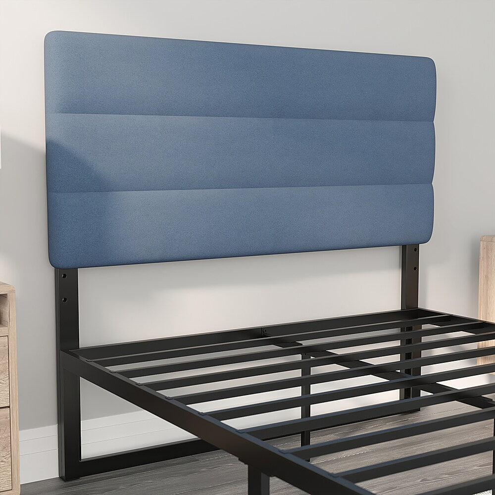 Flash Furniture - Paxton Channel Stitched Upholstered Headboard, Adjustable Height from  44.5" to 57.25" - Blue_7